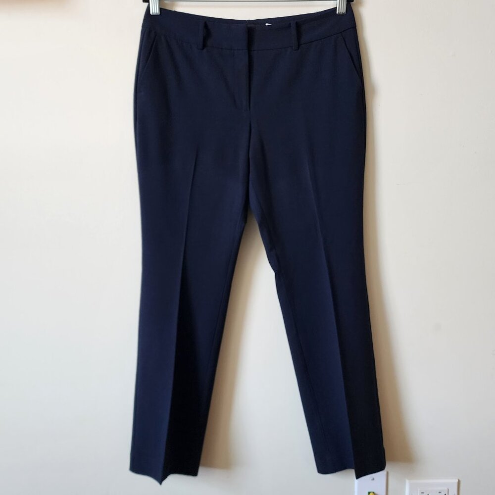Ann Taylor Factory Petite Suit Separates Navy Straight Ankle Pants